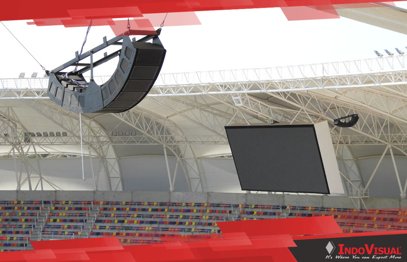 Penggunaan Sound System Gantung dan Videotron sebagai Bagian dari Perangkat Audio Visual di Stadion Sepak Bola