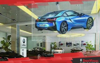 LED Curtain Display pada Sebuah Showroom Mobil Mewah Memberikan Kesan Canggih dan Futuristik pada Produk yang Dipasarkan