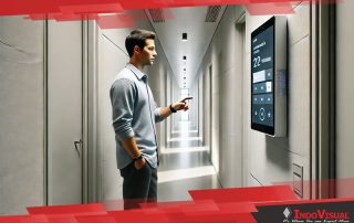 Penggambaran Penggunaan Layar Informasi Digital Berbentuk Signage di Sebuah Lorong