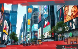 Wall Mounted Outdoor Digital Signage pada Gedung-Gedung di Kota untuk Menampilkan Informasi Penyuluhan Hingga Penawaran Produk