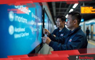 Pemasangan LED Ads Stasiun Oleh Team Indovisual