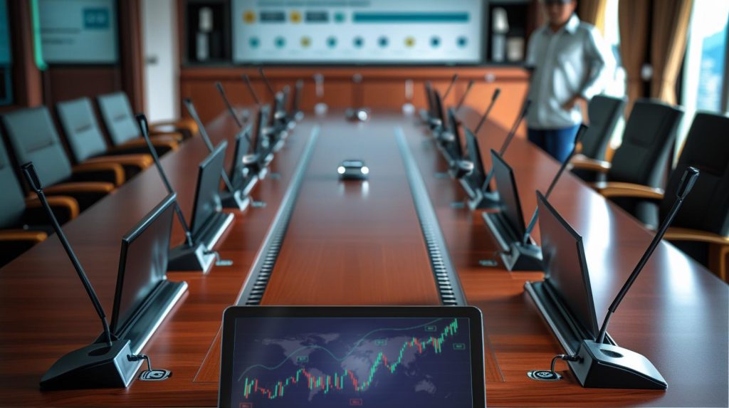 Advanced Meeting Room dengan Monitor Retrctable yang Canggih untuk Ruang Rapat