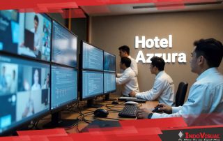Pengerjaan Maintenance Sistem Keamanan Hotel oleh Team Indovisual yang Sebelumnya Sudah Instalasi Berbagai Perangkat Keamanan Terintegrasio IoT di Sebuah Hotel