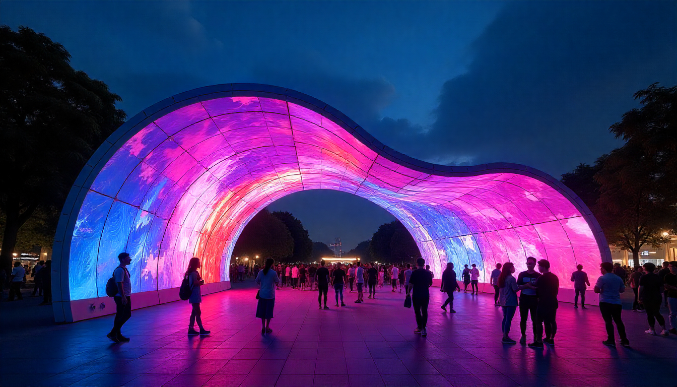 Videotron Lengkung di Outdoor dapat Menciptakan Ilusi Intrumen yang Imersive pada Suatu Acara