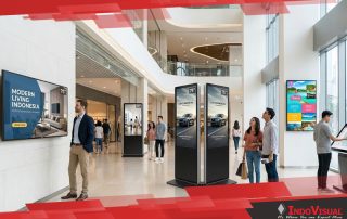 Berbagai Jenis Digital Signage 75 Inch yang Ditempatkan Di Sebuah Mall