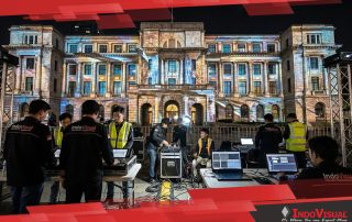 Pengerjaan 3D Mapping Light Show oleh Team Indovisual
