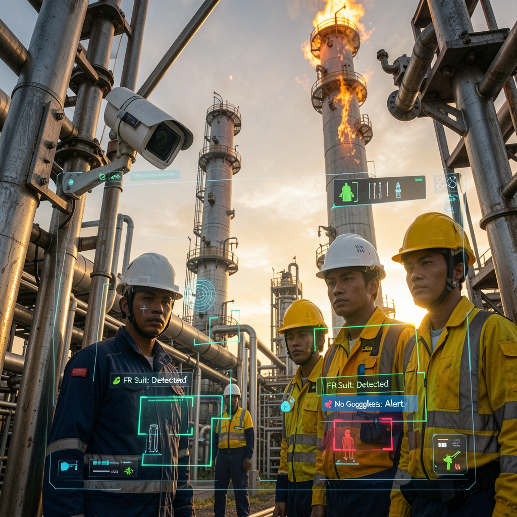 Perusahaan Minyak dan Gas Meminimalisir Risiko Kecelakaan Kerja dengan Pemantauan Menggunakan CCTV Berbasis AI Detection