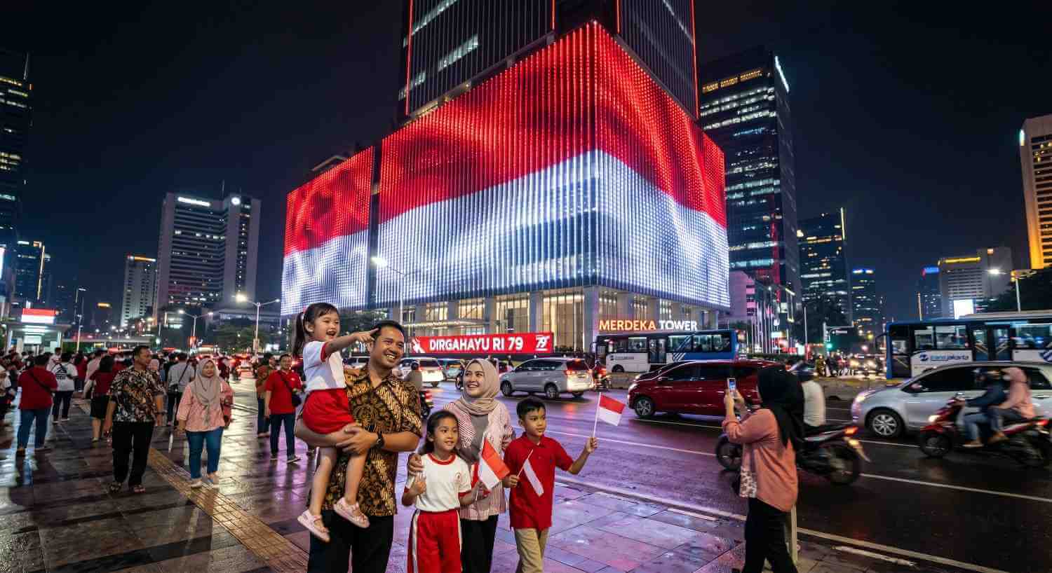 Dynamic RGBW sebagai Facade Flood Lighting dengan Thematic Lighting yang Bertema Indonesia Merdeka