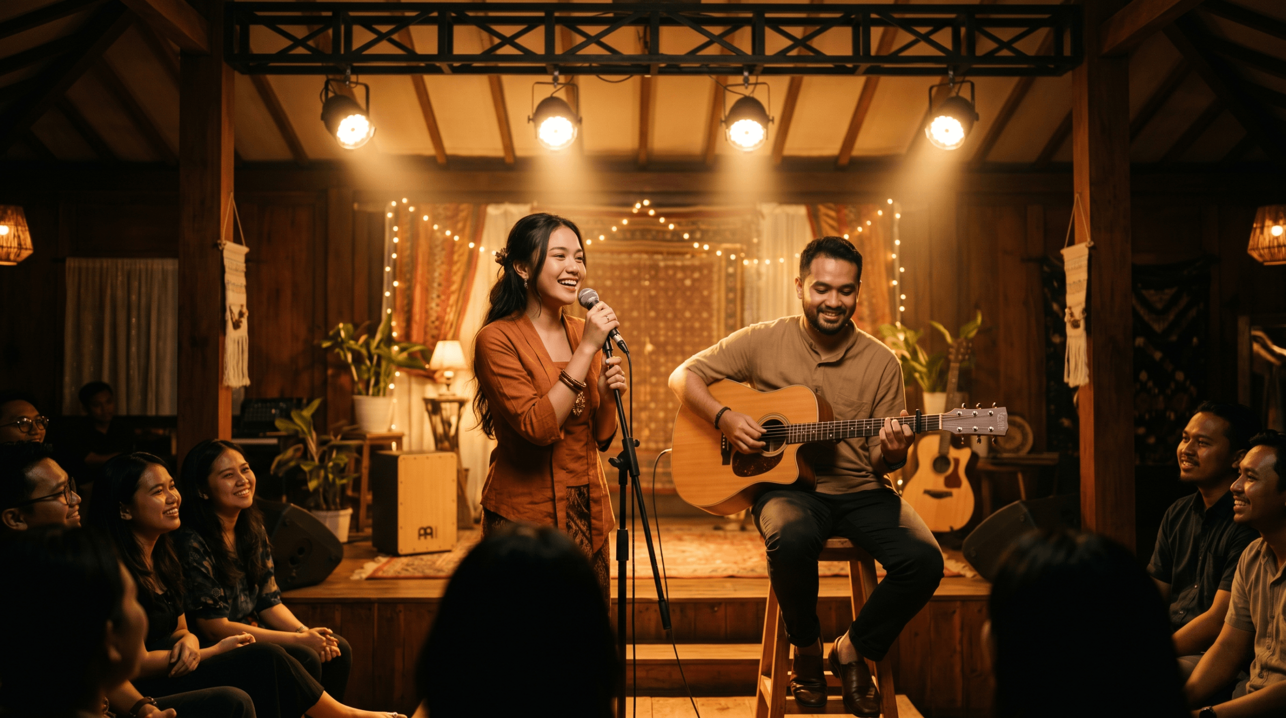 Lampu Sorot Panggung Putih Tipe Warm White (3000K – 3200K) yang Cocok untuk Situasi Sendu