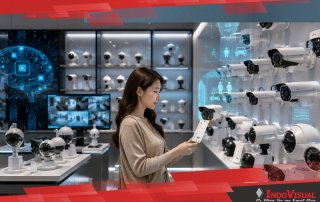 Seorang Wanit sedang Mengecek Harga Kamera CCTV AI yang sangat Bervariasi karena Tergantung pada Spesifikasi dan Fiturnya