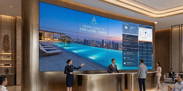 Video Wall Hotel yang Digunakan di Lobby untuk Menyambut Tamu
